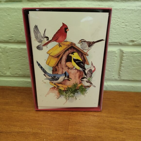 Vintage 1995 Marian Heath Boxed Christmas Birds Cards Greeting Cards 17 Count T8 - Picture 4 of 4